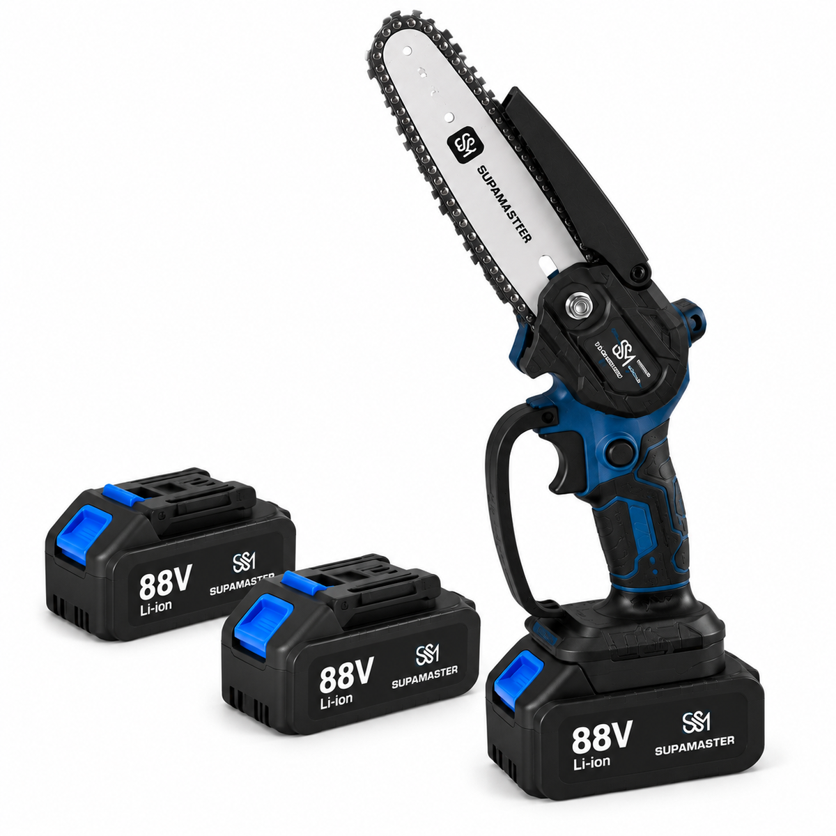 SUPMASTER SM-5005 88V Akkus Láncfűrész Li-ion Akkumulátorral + 2 Akkumulátor