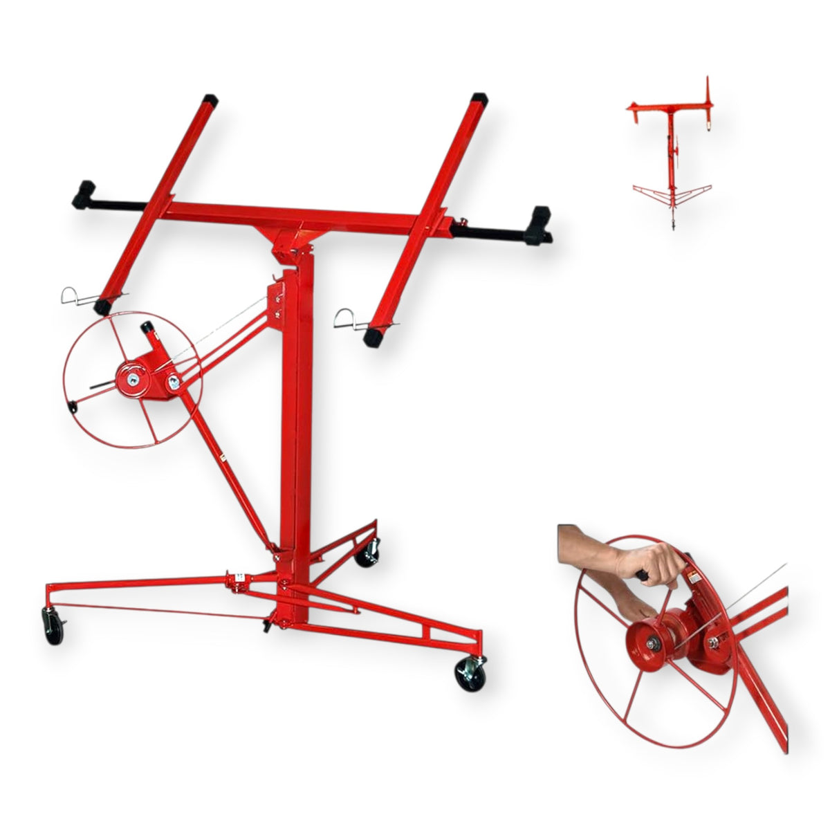 KrafTech HM6764 Gipszkarton- és OSB-lap Emelő – 68 kg Teherbírás, 3,35 m Emelési Magasság