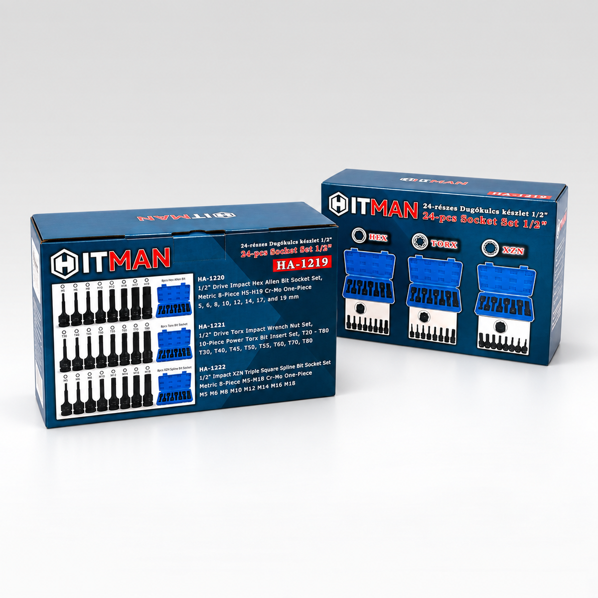Hitman HA-1219 24 részes dugókulcs készlet – HEX, TORX, XZN