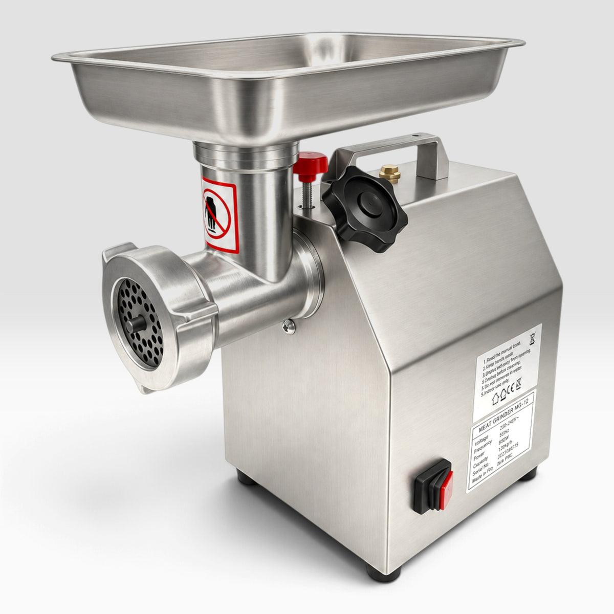 Hitman HM-6314 INOX 12 Ipari Húsdaráló – 3000 W, Réztekercses Motorral
