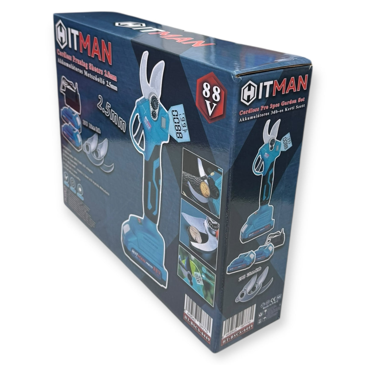 Hitman HT-BSCS-6449 Akkumulátoros Metszőolló 88V LCD Kijelzős 2-Akkús 2-Kés készlet