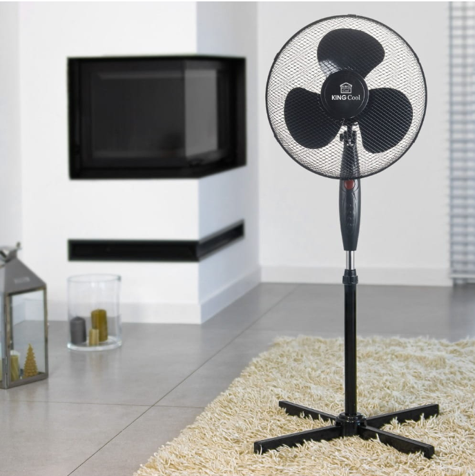Kingcool fekete állóventilátor 40 W 40 cm