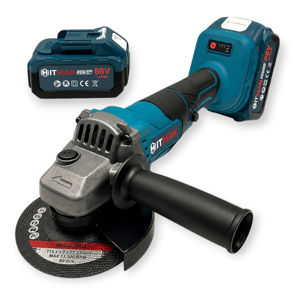 Hitman HT-BAG-7433R Akkus Sarokcsiszoló 125mm 88V 2 Akkumulátorral
