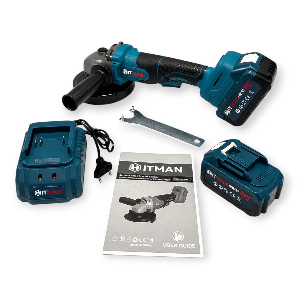 Hitman HT-BAG-7433R Akkus Sarokcsiszoló 125mm 88V 2 Akkumulátorral