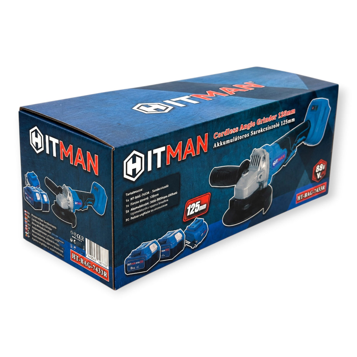 Hitman HT-BAG-7433R Akkus Sarokcsiszoló 125mm 88V 2 Akkumulátorral