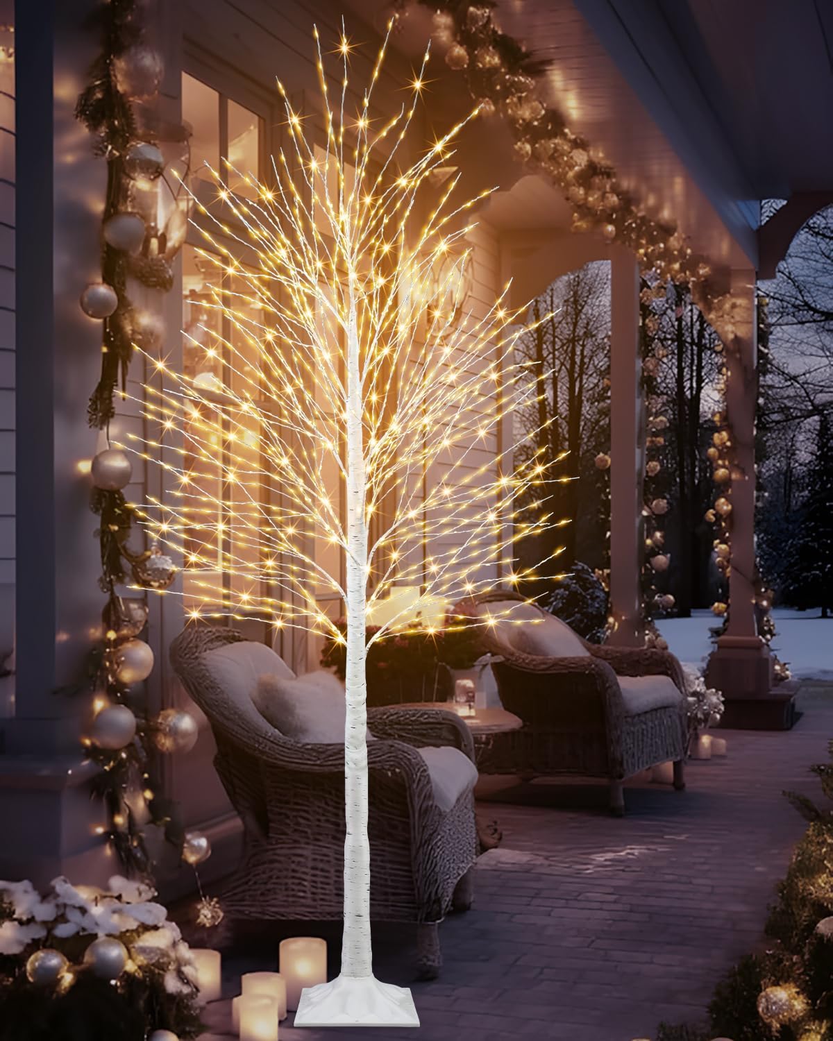 170 cm LED világító díszfa – Meleg fehér fényű karácsonyi fényfa dekoráció