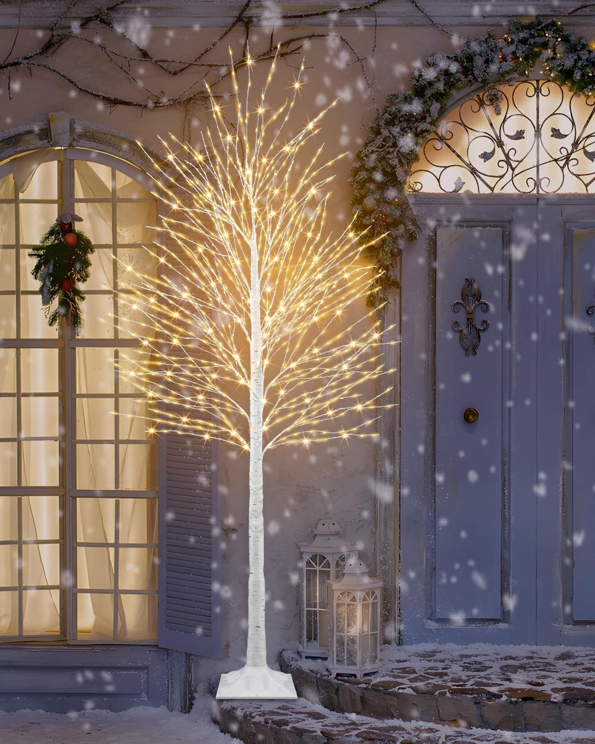 170 cm LED világító díszfa – Meleg fehér fényű karácsonyi fényfa dekoráció
