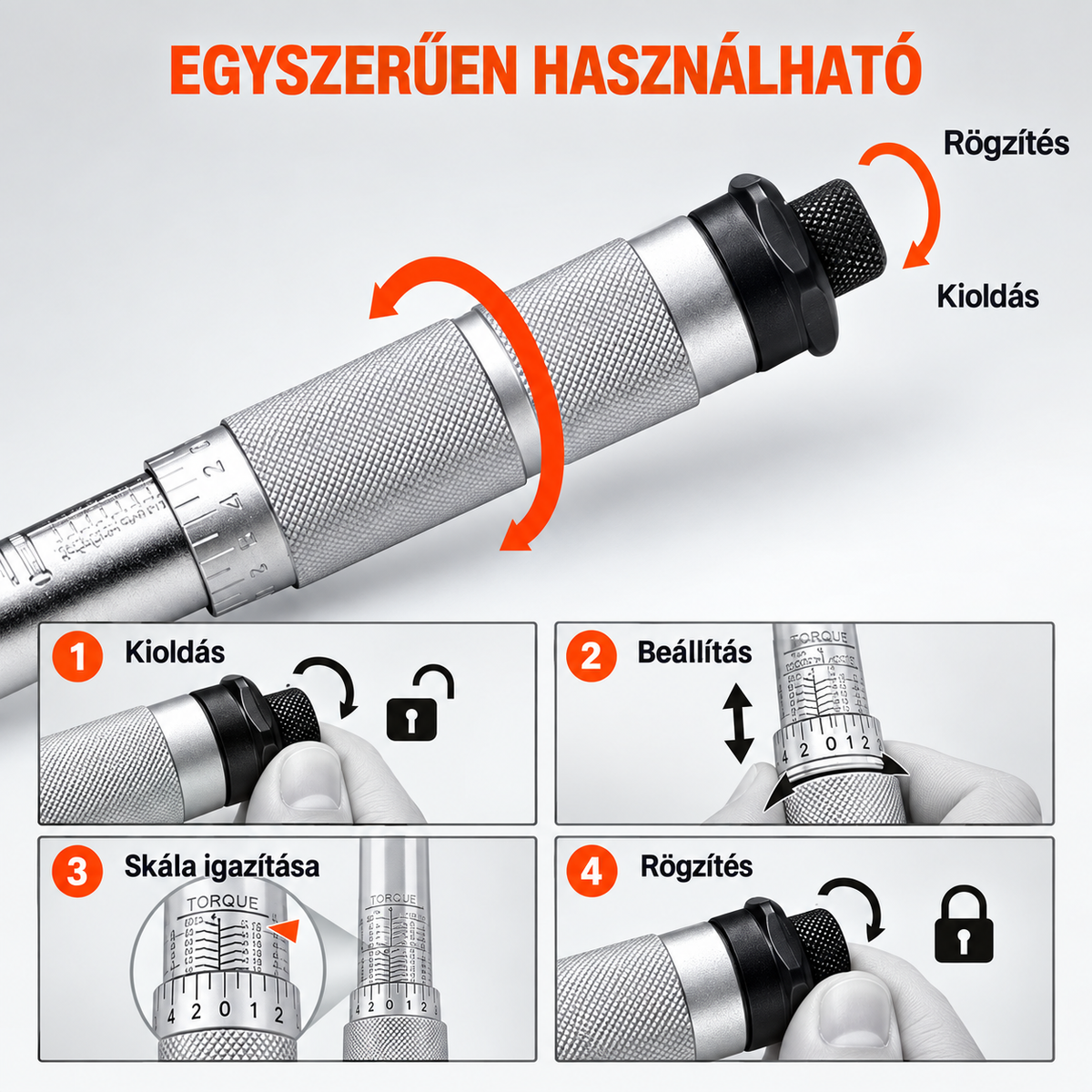 HITMAN HA-2157 állítható nyomatékkulcs 1/4" – 5–25 Nm