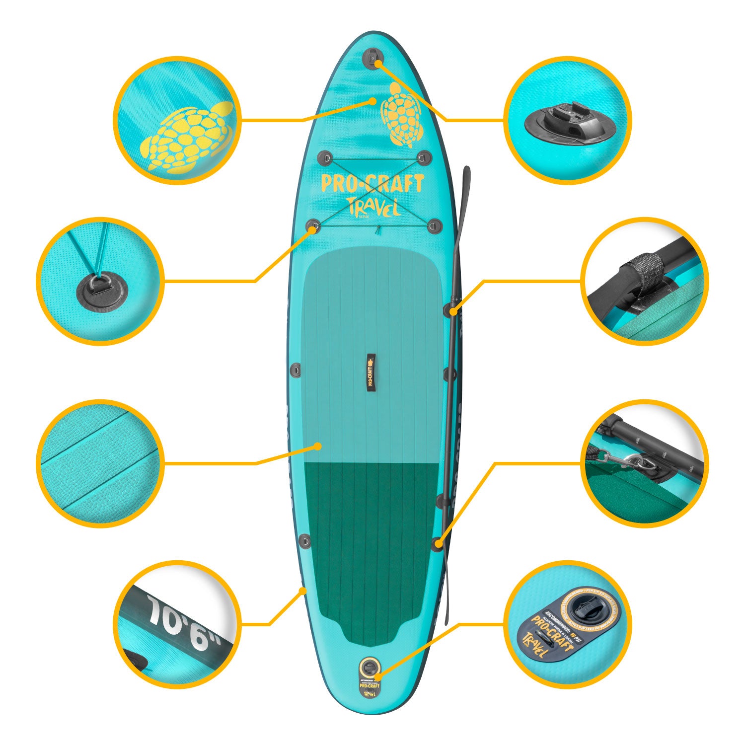 Procraft Travel felfújható SUP deszka szett 320 × 81 × 15 cm SUP320