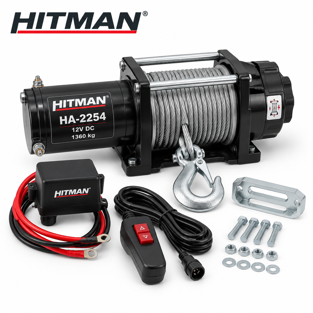 Hitman HA-2254 elektromos autócsörlő 12V, 1360 kg teherbírás