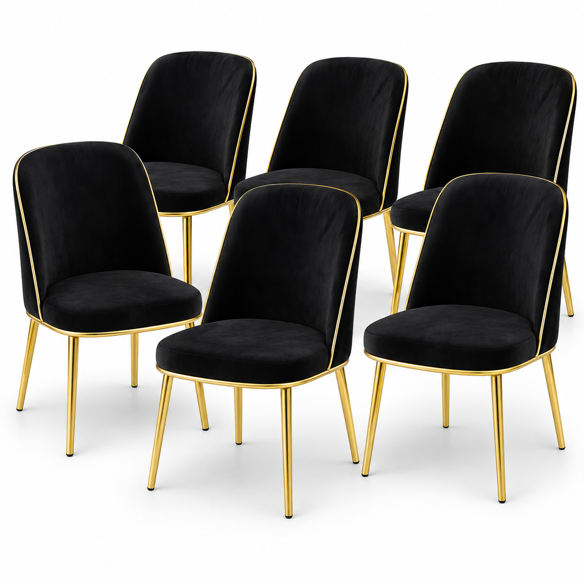 LUXORA Prémium Étkezőszék 6db – fekete/arany