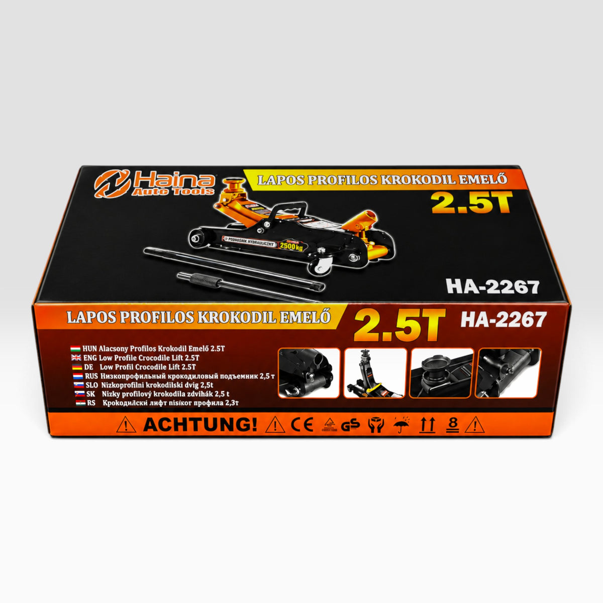 HAINA HA-2267 hidraulikus krokodil emelő 2,5 T – alacsony profilú, 80–380 mm