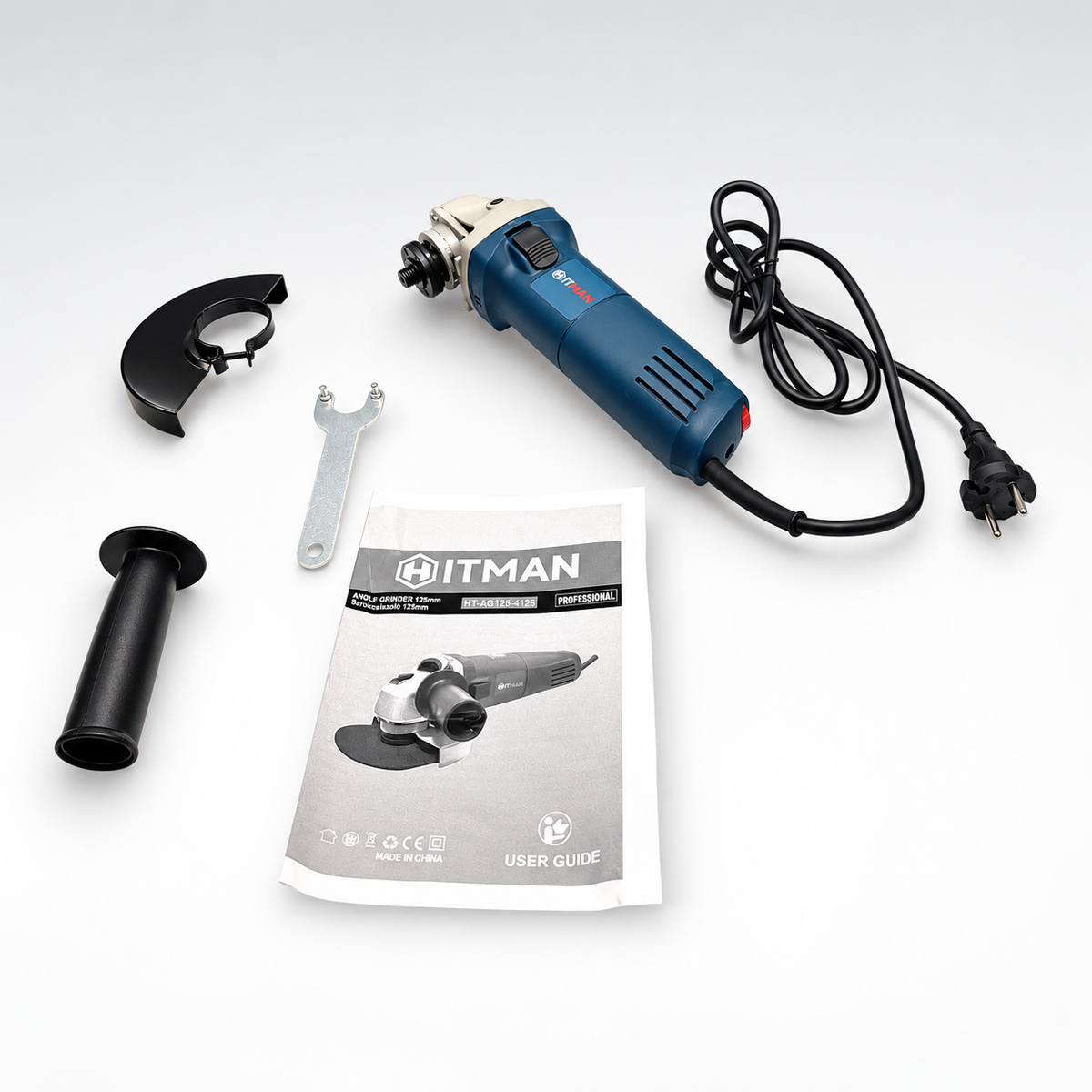 HITMAN HT-AG125-4126 sarokcsiszoló 1650 W – 125 mm, fordulatszám-szabályzós