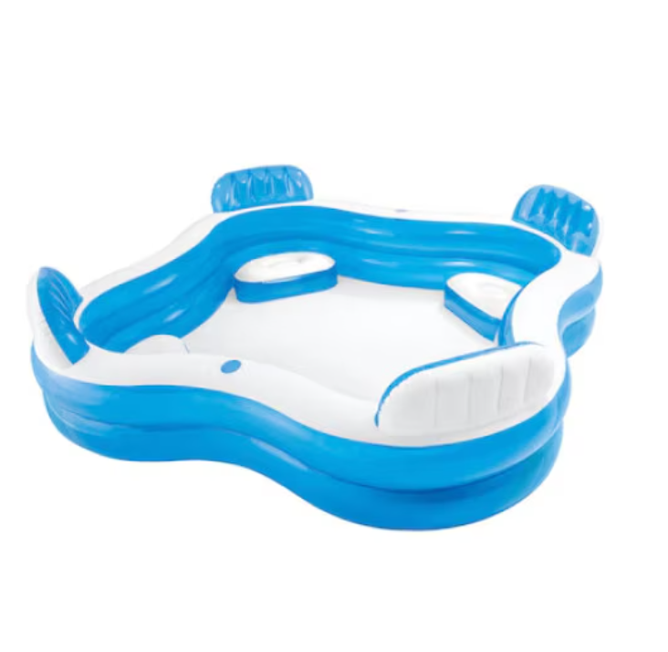 Intex Swim Center felfújható medence 4 ülőhellyel háttámlával, maximális űrtartalom 990 l, Family Lounge, 229 x 229 x 66 cm