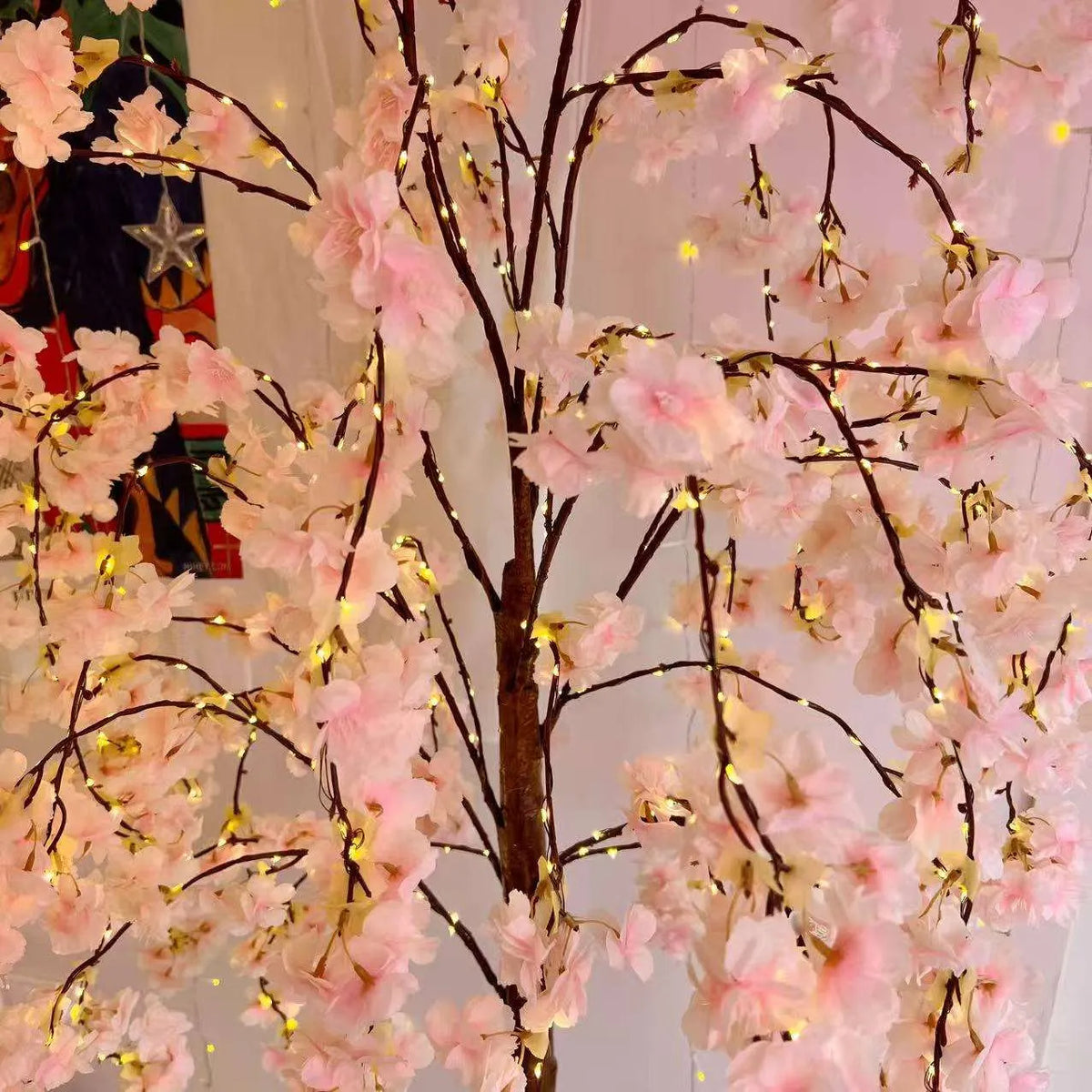 LED-es Japán cseresznyevirág fa – rózsaszín dekoráció 180 cm