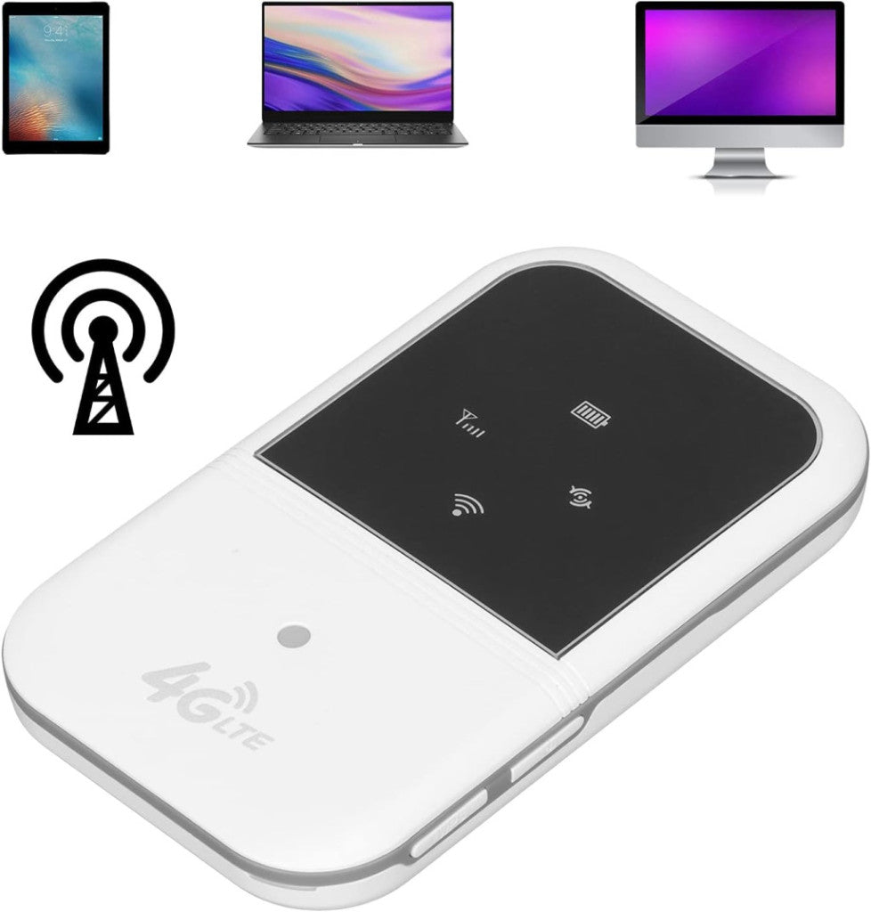 4G LTE hordozható mobil router – 150 Mbps, WiFi hotspot, 8 eszköz egyidejű csatlakozása