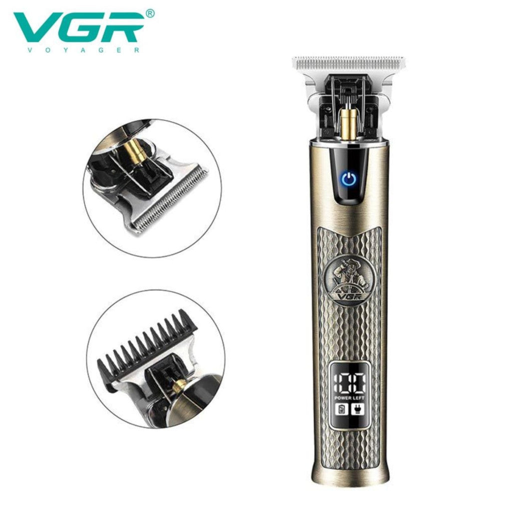 VGR V-983 Professzionális zezeték nélküli hajvágó és kontúrvágó – T-pengével, 0 mm vágás, 1500 mAh akkumulátor, 200 perc üzemidő