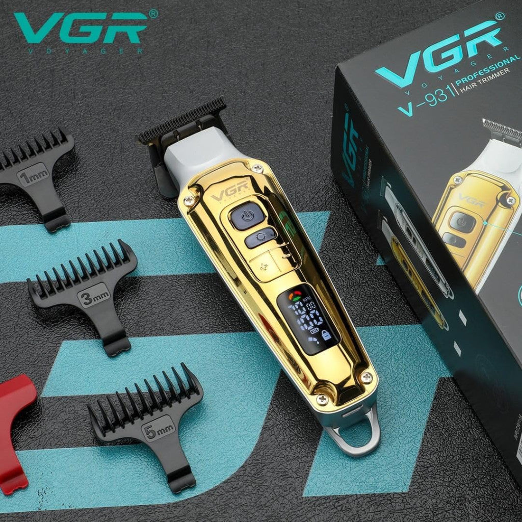 VGR V-931 Professzionális hajvágó digitális kijelzővel, 5500–7000RPM, 240 perc üzemidő, 1600mAh akkumulátor