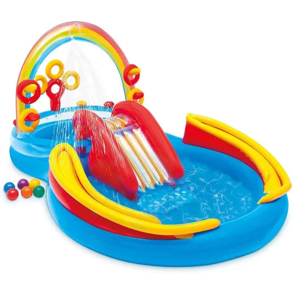Intex Rainbow Ring Play Center Felfújható Gyerekmedence 297 x 193 x 135 cm