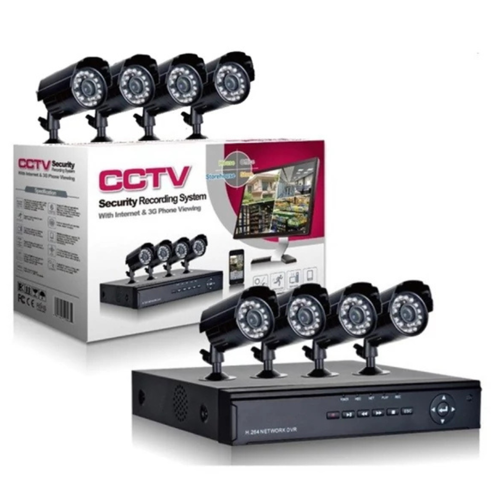 4 Kamerás CCTV Megfigyelő Kamerarendszer DVR Központtal