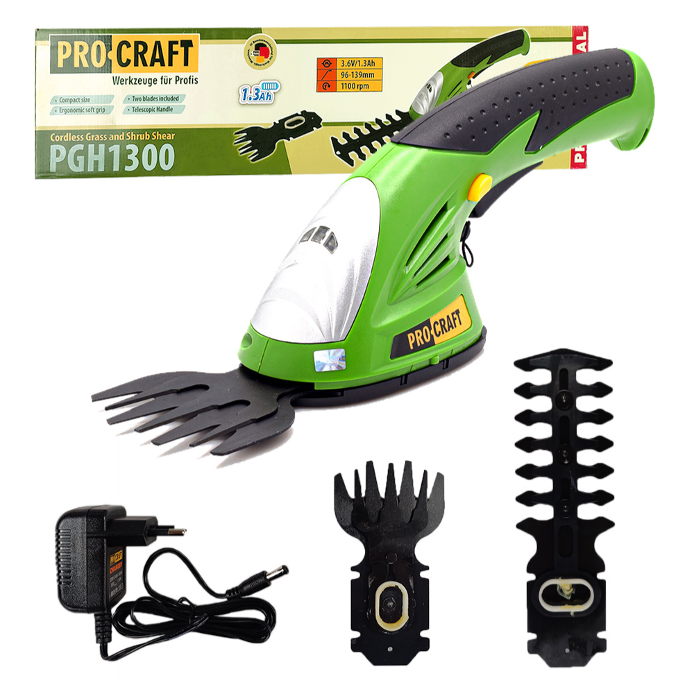 Procraft PGH1300 Akkumulátoros Fű- és Cserjeolló Teleszkópos Nyéllel