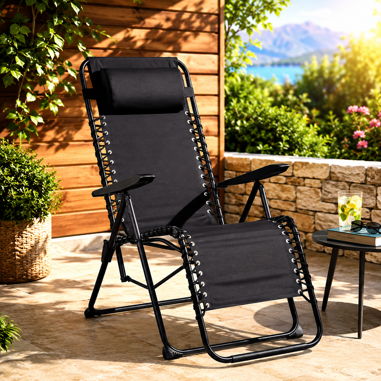 RelaxZero Gravity Premium Fekete Pihenőszék