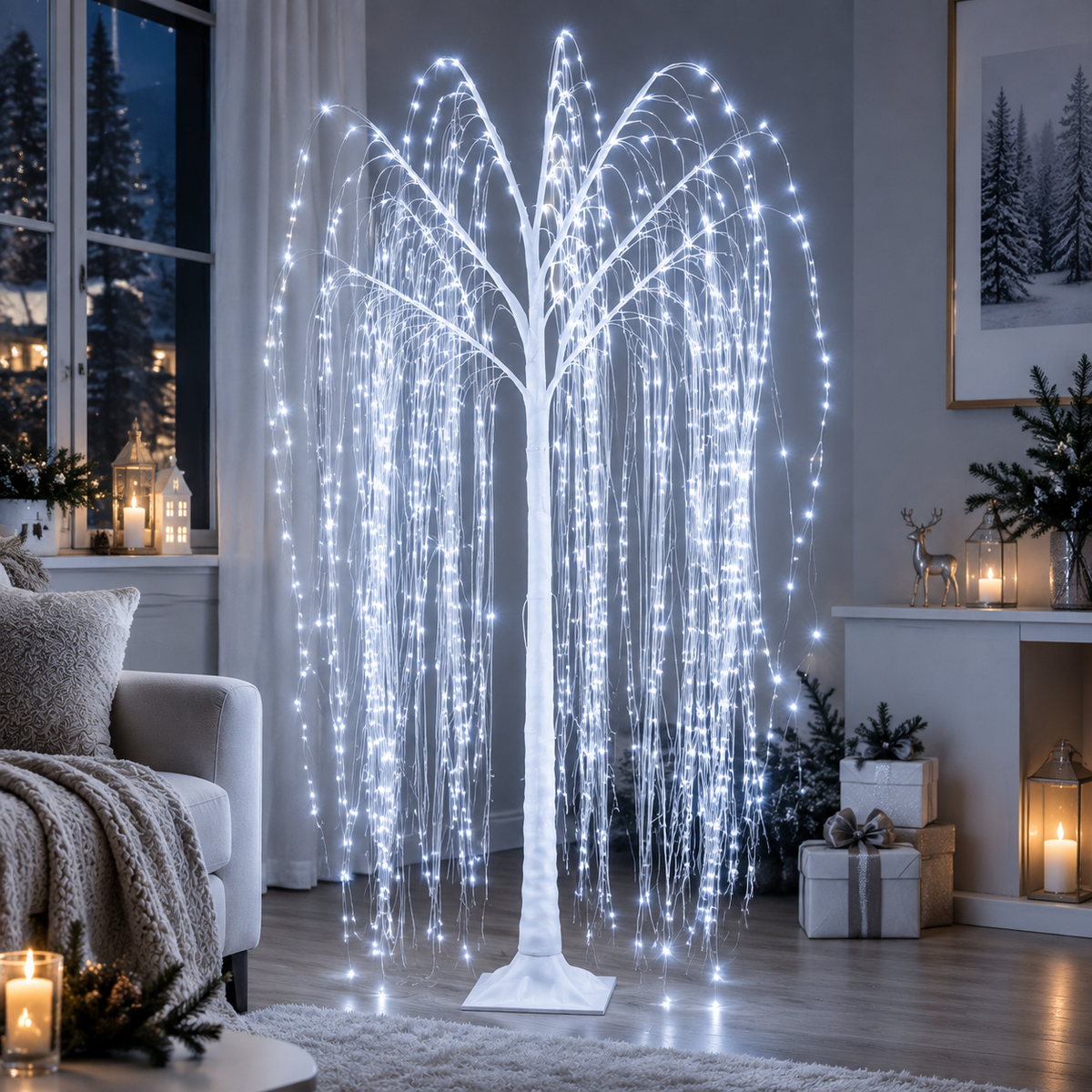 LED világító fűzfa – 170 cm-es elegáns fénydekoráció otthonodba