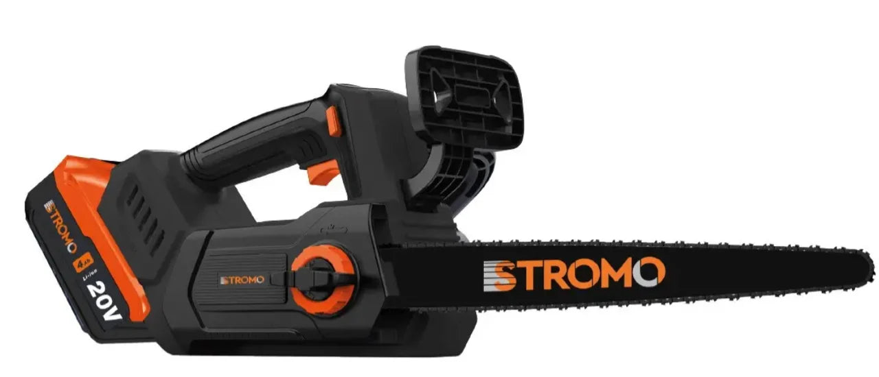 STROMO AAS42 20V akkumulátoros láncfűrész – Brushless motorral, 304 mm-es vezetőlemezzel, akkuval és töltővel