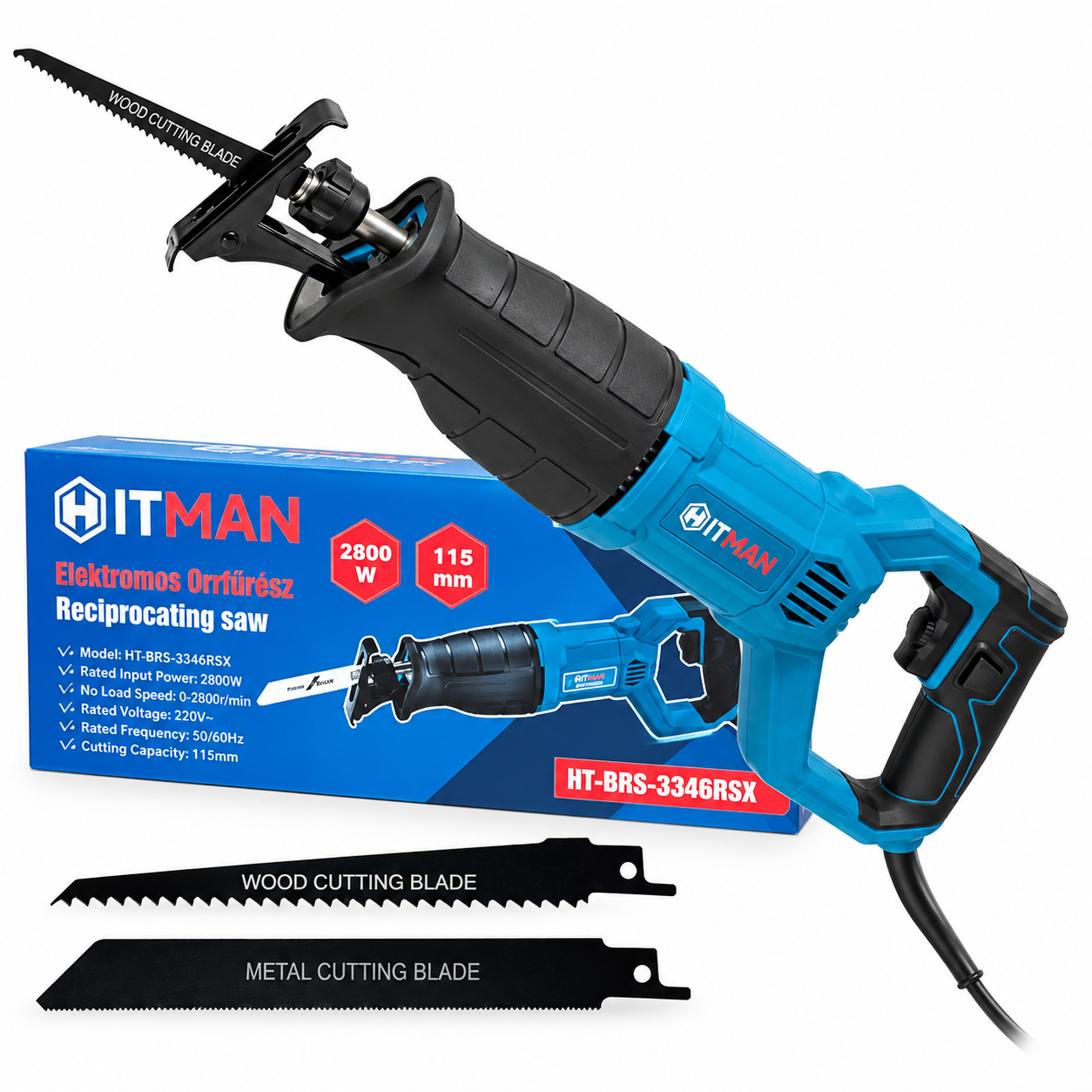 Hitman HT-BRS-3346RSX Elektromos Orrfűrész, 2800W, Kardfűrész, Reciprok mozgású
