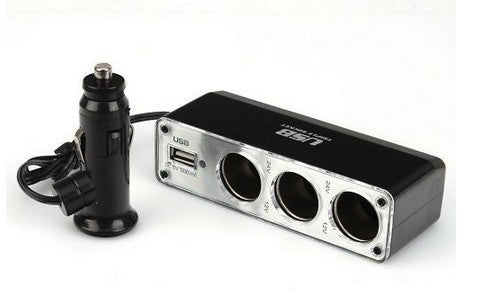 Autós szivargyujtó elosztó + USB Holm0037