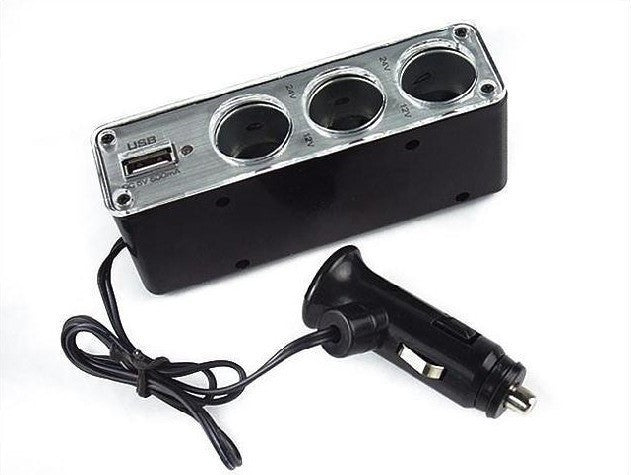 Autós szivargyujtó elosztó + USB Holm0037