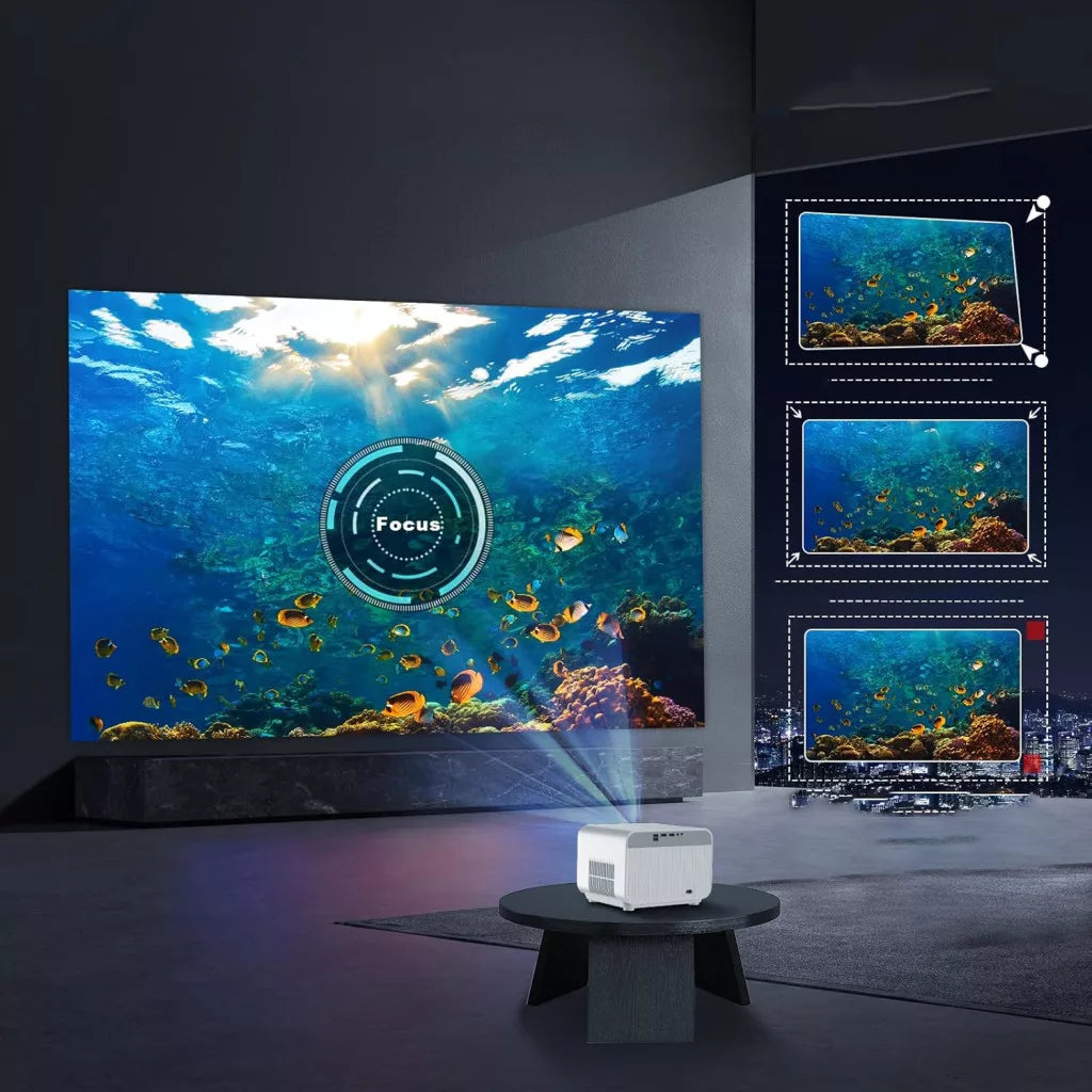 FunFlix Okos Projektor 1080P, 4K Támogatással, Android TV, WiFi 6 és Bluetooth 5.2 A1