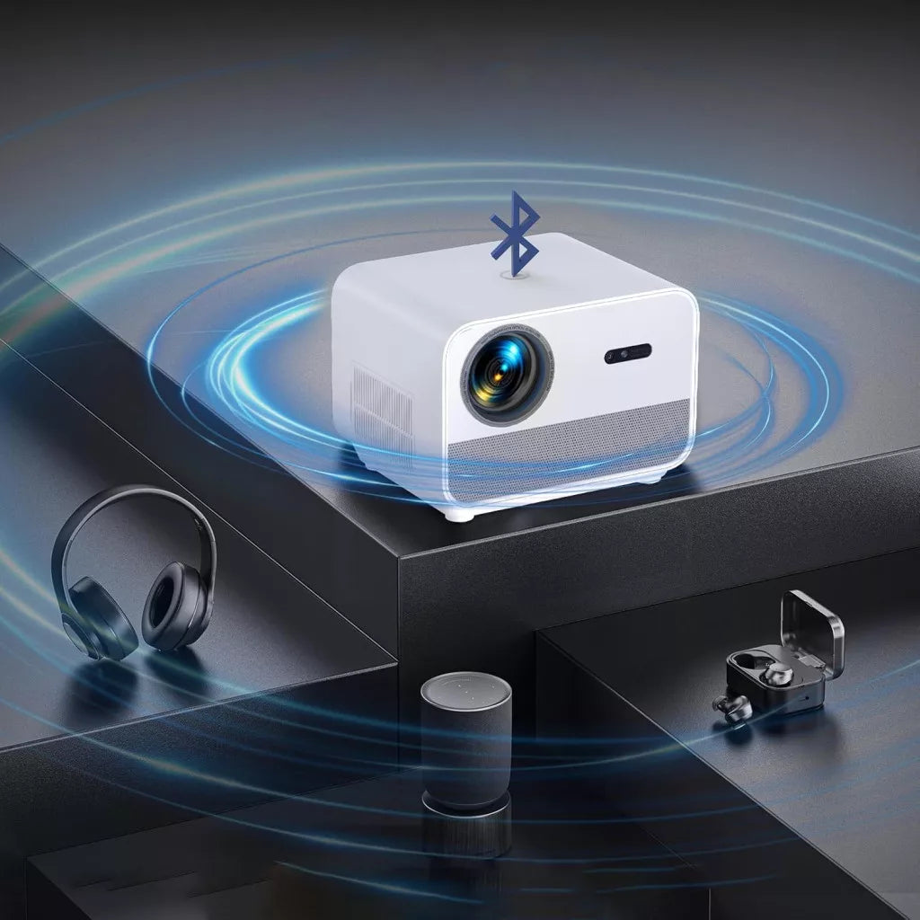FunFlix Okos Projektor 1080P, 4K Támogatással, Android TV, WiFi 6 és Bluetooth 5.2 A1