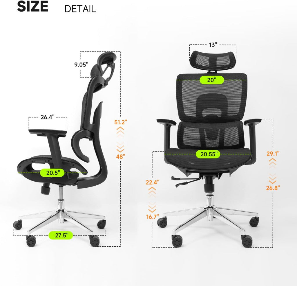 NearHub EC20 ergonomikus irodai szék - fekete