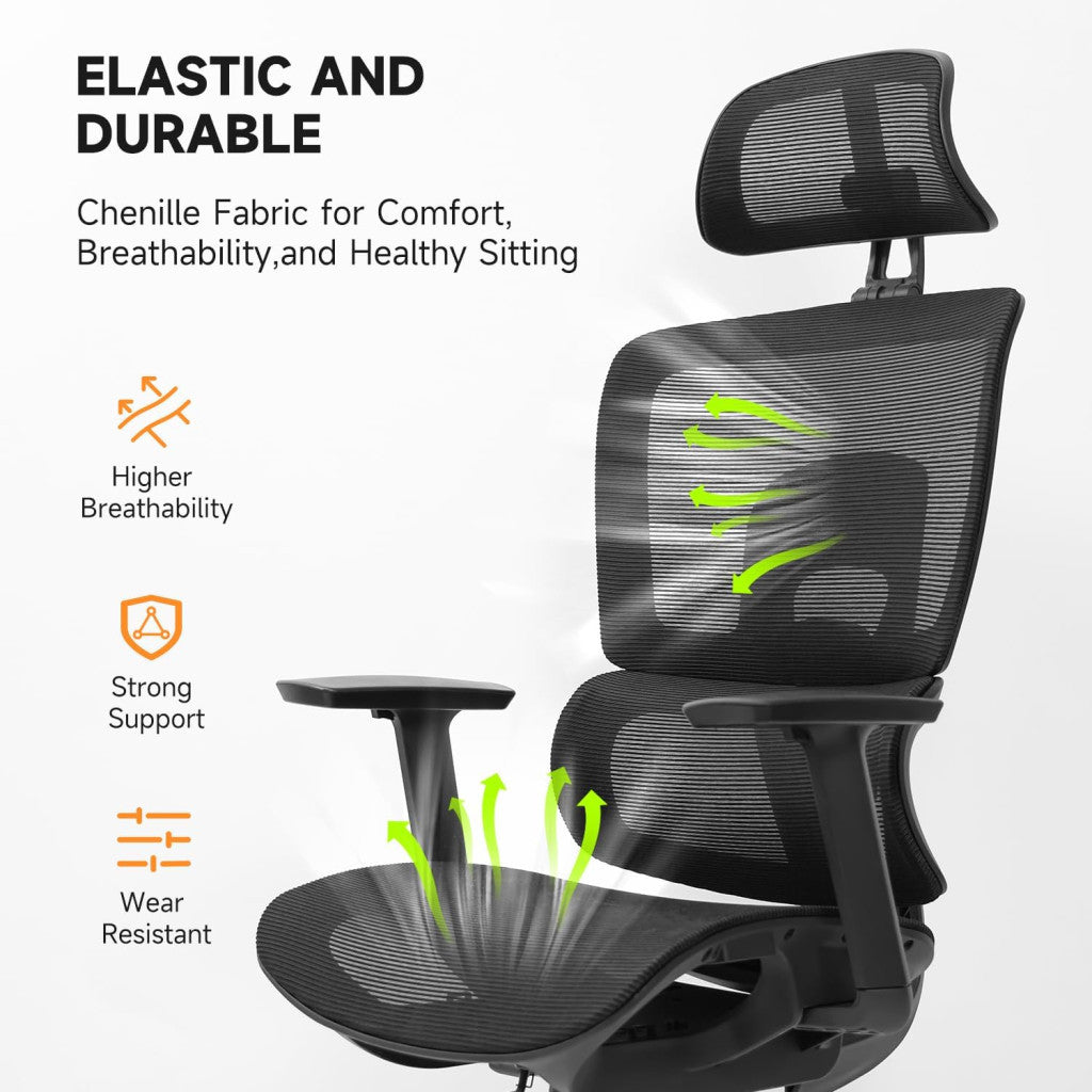 NearHub EC20 ergonomikus irodai szék - fekete