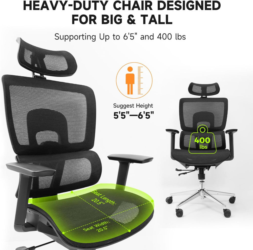 NearHub EC20 ergonomikus irodai szék - fekete