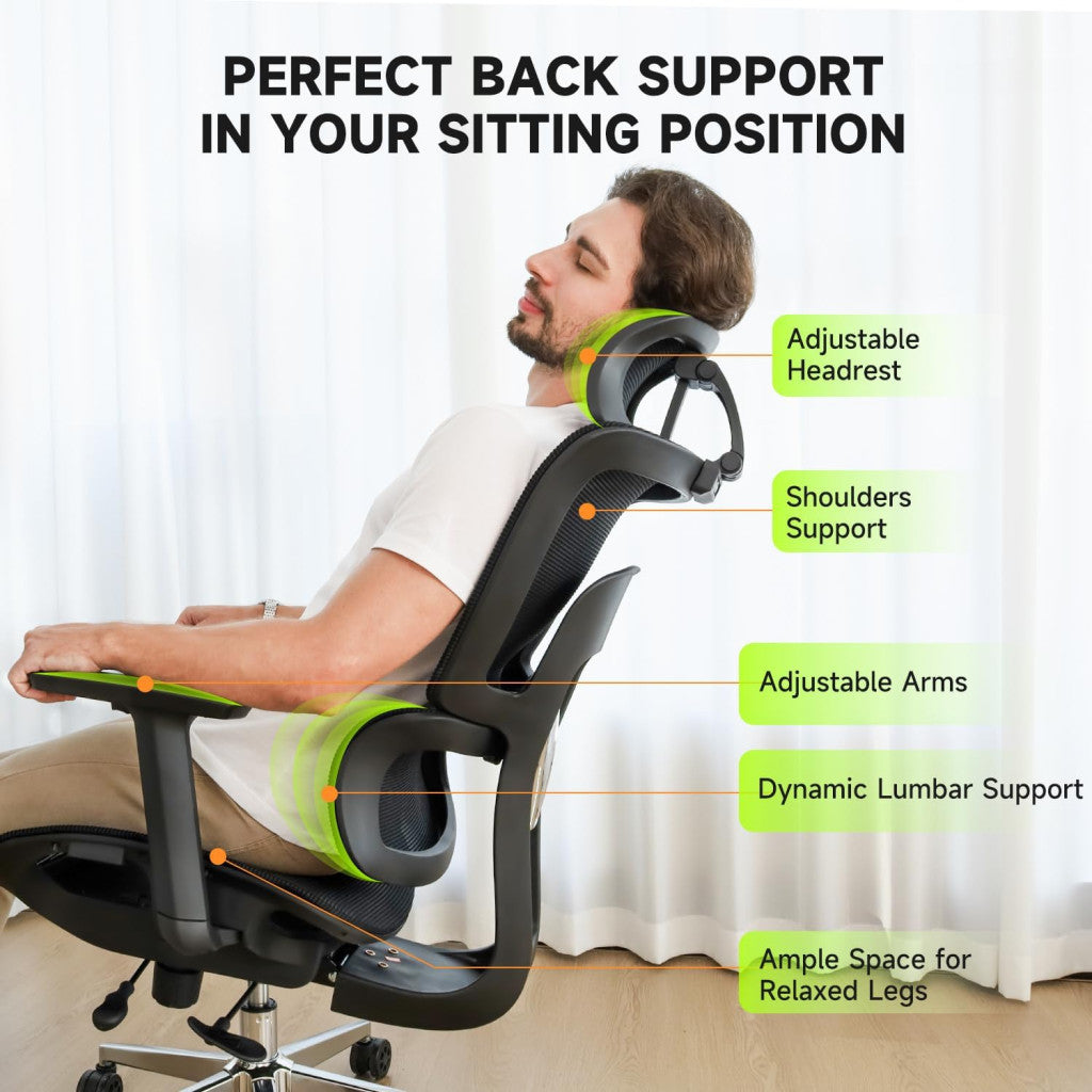 NearHub EC20 ergonomikus irodai szék - fekete