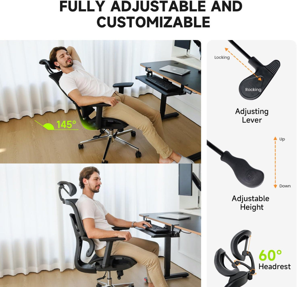NearHub EC20 ergonomikus irodai szék - fekete