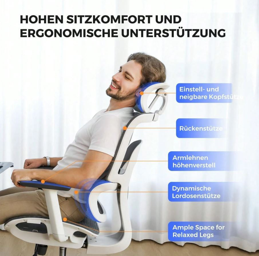 NearHub EC20 ergonomikus irodai szék - fehér