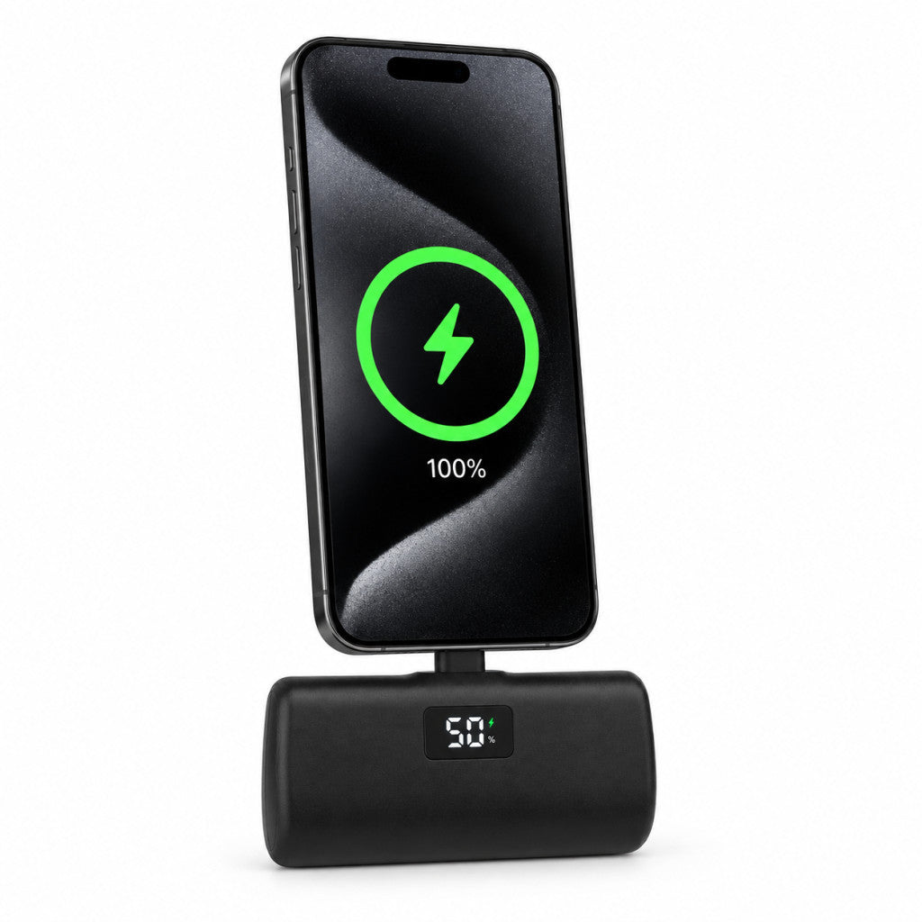 Mini USB-C Powerbank 5000 mAh LCD kijelzővel