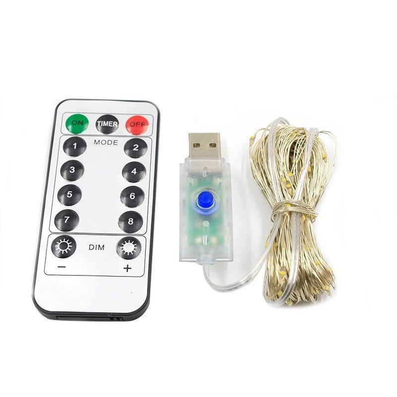 AlphaOne Usb ledesfényfüzér karácsonyi távirányítóval 10 méteres