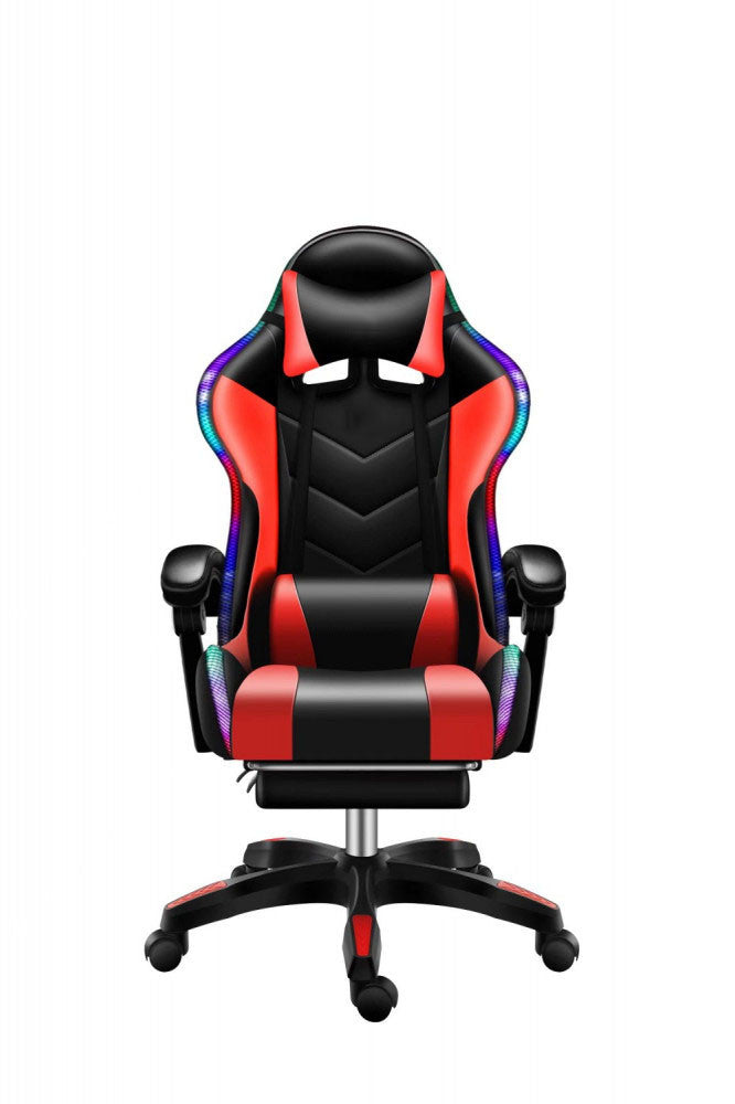 Likeregal 920 LED gamer szék lábtartóval piros masszázs funkcióval