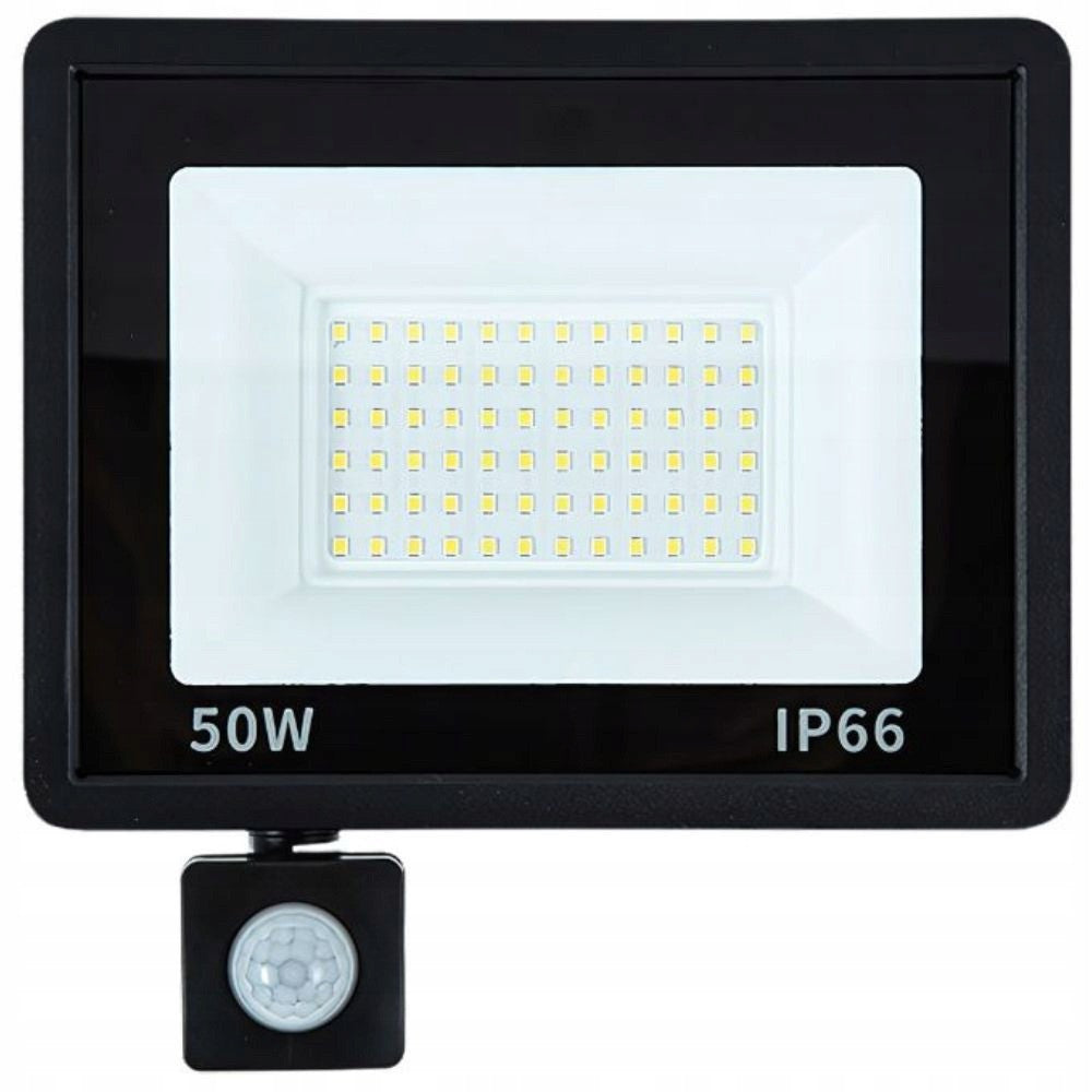 50 W kültéri LED reflektor mozgás- és szürkületérzékelővel, IP66