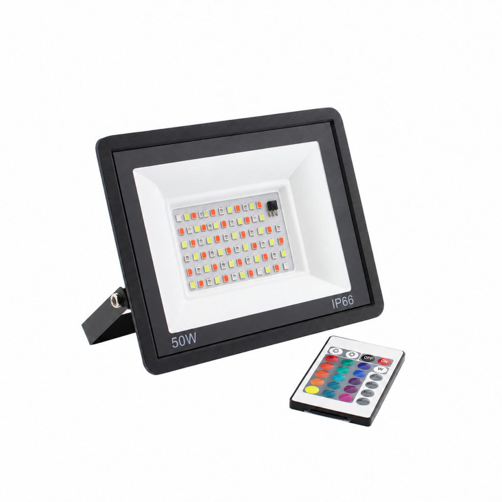 50 W-os RGB LED reflektor távirányítóval, IP66