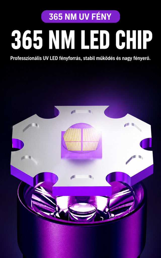 UV zseblámpa zöldség- és gyümölcsellenőrzéshez – 365 nm / 395 nm