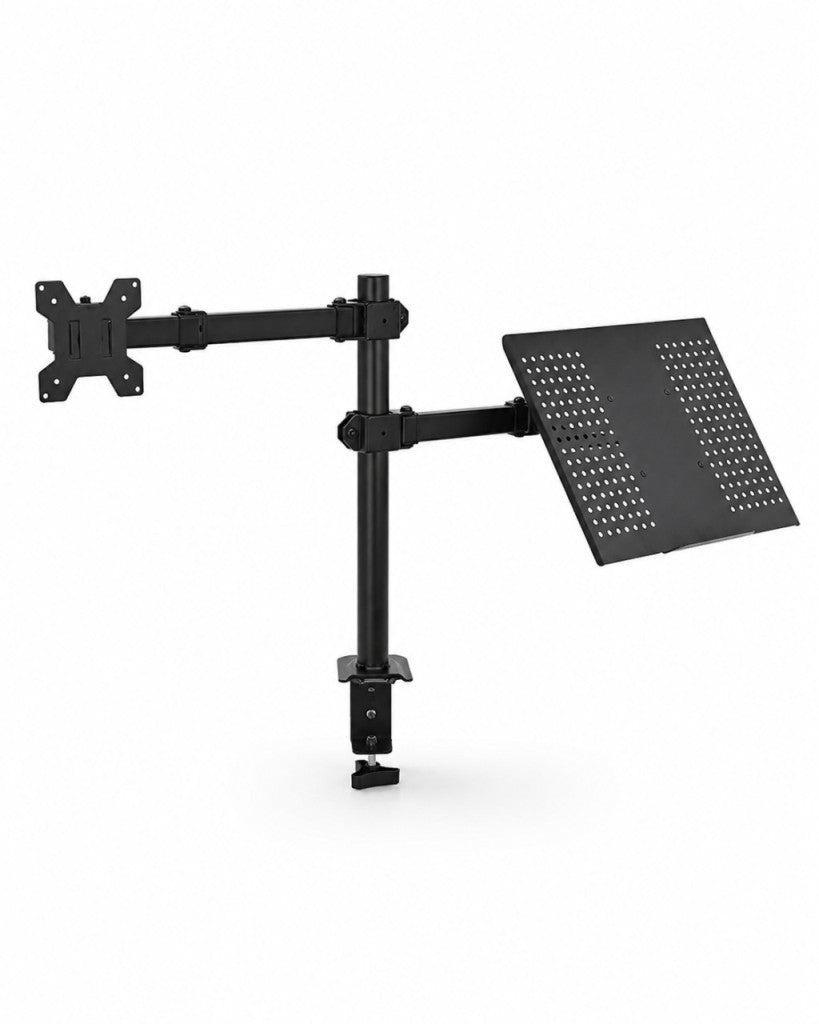 Kétkaros asztali monitor- és laptopállvány 10–32 colos kijelzőkhöz, csíptetős rögzítéssel