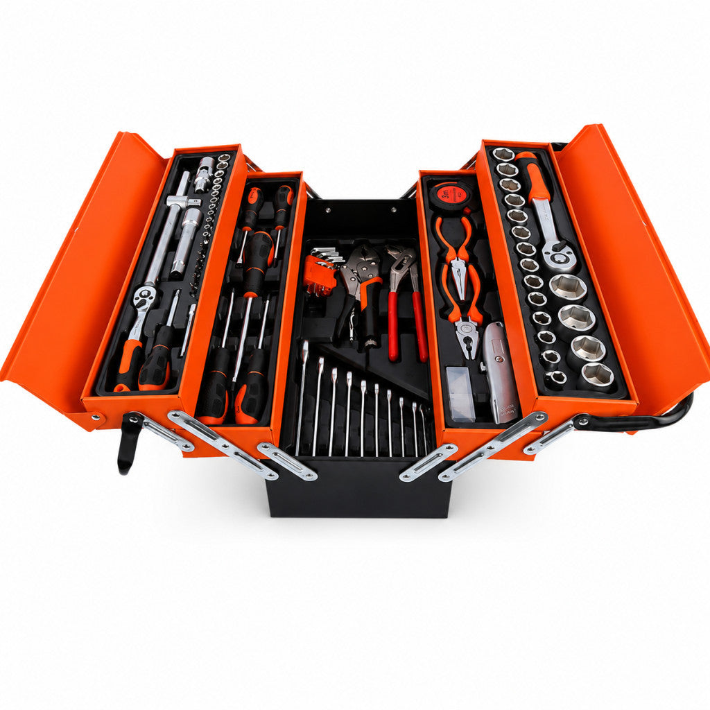 Komplett szerszámkészlet többszintes fém szerszámosládában