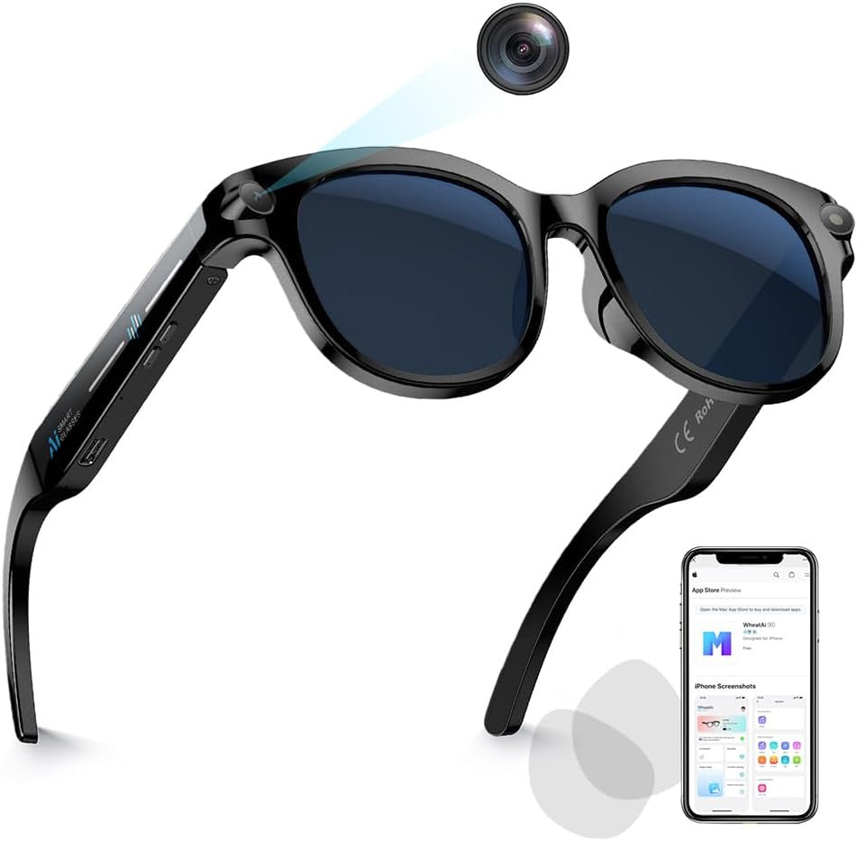 M89 AI Okosszemüveg – Bluetooth Hívás, Kamera, AI Fordítás, Objektumfelismerés, Napszemüveg és Átlátszó Lencsével