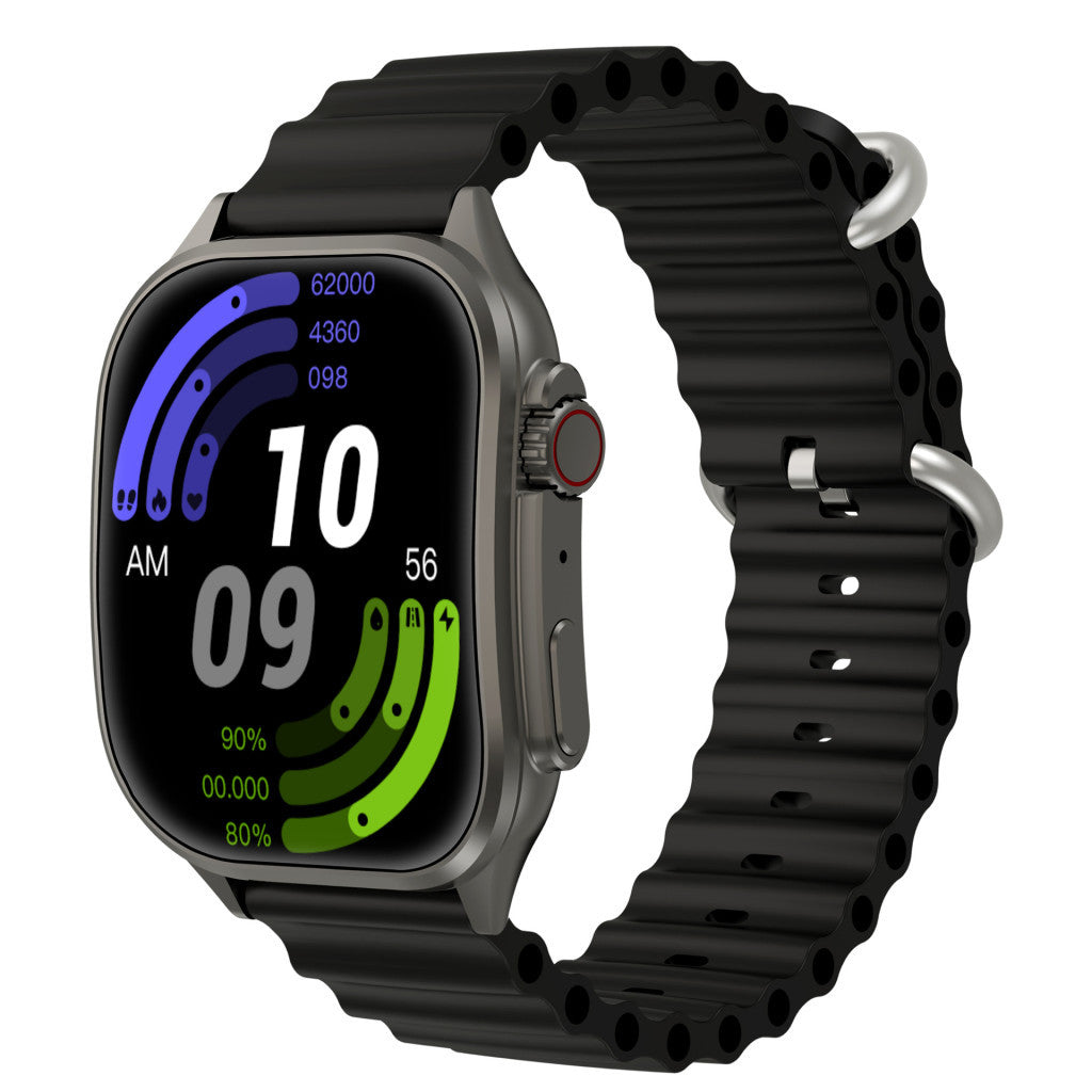 Laxasfit H7 Okosóra Bluetooth-hívás funkcióval, pulzusmérővel, lépésszámlálóval, alvásfigyelővel, ívelt kijelzővel, szabadtéri sportokhoz, fekete