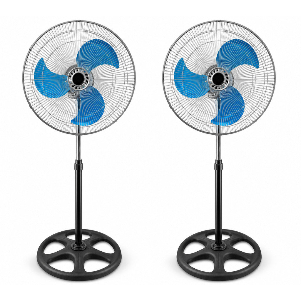 2 darabos, 18 colos állóventilátor szett – 3 fémlapáttal, 3 sebességfokozattal, 100-128 cm között állítható